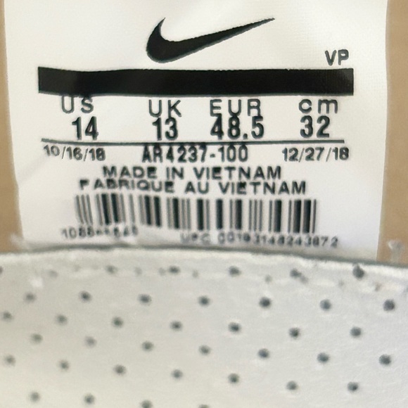 SOLD ❌ Nike Air Fear of God 1 Sail size 14 AR4237-100 2019 PRE-OWNED - Picture 10 of 10